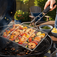 thumbnail image 5 of Grill Basket Portable Outdoor BBQ Rack for Veggies, Shrimp & Fish Grilling Accessories, Folding Stainless Steel, 5 of 6