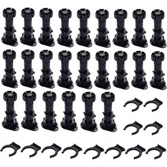 Durable Furniture Legs, Adjustable Height Cabinet Leveler Legs For Bedroom Kitchen Bathroom, Easy Installation Supports 330Lb Per Leg, Waterproof Hard Plastic Material