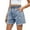 Blue, variant on Taqqpue Denim Shorts for Women Stretchy High Waisted Jean Shorts Loose Fit Y2k Jorts Elastic Waist Distressed Frayed Raw Hem Short Jeans On Clearance