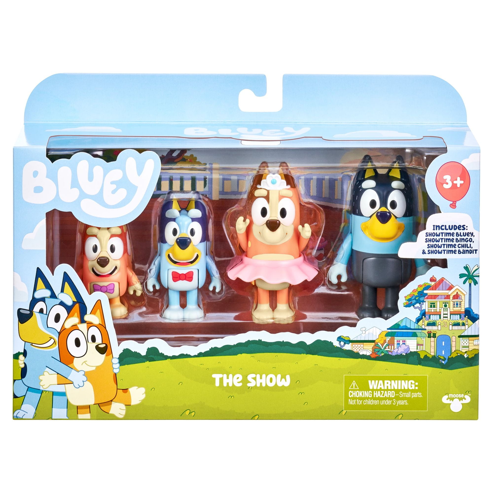 Bluey Family 4-Pack Beach Day Playset Figurines with Mom and