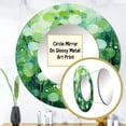 thumbnail image 3 of Designart "Botanical Quarters With A Quirky Twist" Abstract Popart Green Large Round Mirror - Round Bedroom Mirror Wall Decor - Modern Round Printed Mirror - 23" x 23", 3 of 6
