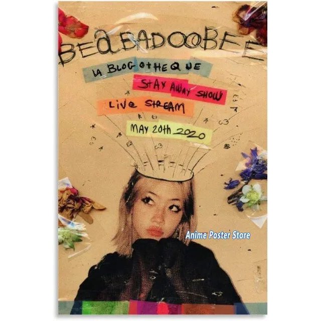 Singer b-beabad-oobee-póster de Álbum de Música de flores falsas, pintura en lienzo, imágenes artísticas de pared para el hogar, dormitorio, decoración de Bar, Cuadros Gif