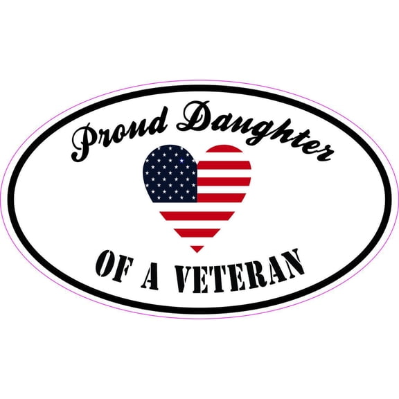 StickerTalk Proud Daughter of a Veteran Vinyl Sticker, 5 inches x 3 inches