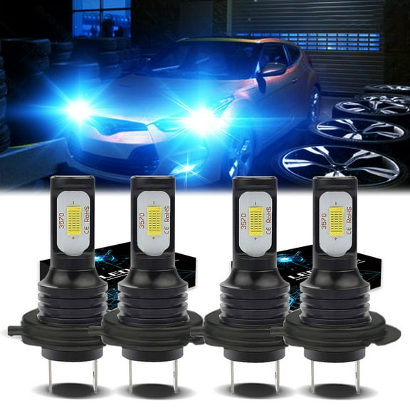 H7 LED Headlight Bulbs for 2003-2006 Hyundai Tiburon H7 LED High/Low Beam 8000K Ice Blue