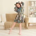 thumbnail image 3 of FORMRS Niños Bathrobe Unisex Hooded Robe Soft Plush Pajamas Sleepwear, Size 2-3T, Floral Garden, 3 of 7
