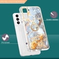 thumbnail image 3 of Case for Samsung Galaxy S21 FE, Slim Marble Design with Rotatable Ring Holder Kickstand Soft Bumper Protective Cover, 3 of 6