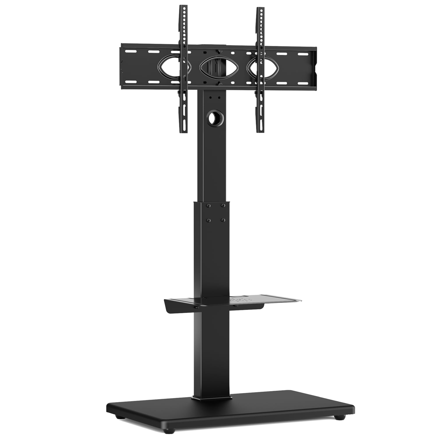 Rustic Swivel TV Stand with Mount for TVs up to 65"Modern Black Wood