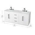 thumbnail image 2 of Elegant Lighting VF29072DCO Chase 72" Free Standing Double Basin Vanity Set - Wood, 2 of 7