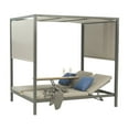 thumbnail image 6 of Whiteline Modern Living Alena Gazebo, Two Grey Polyester Sling Loungers, Wood Tray in Between, Adjustable Positions, Dark Grey Aluminum Frame, Matte Powder-Coated Finish, 6 of 7