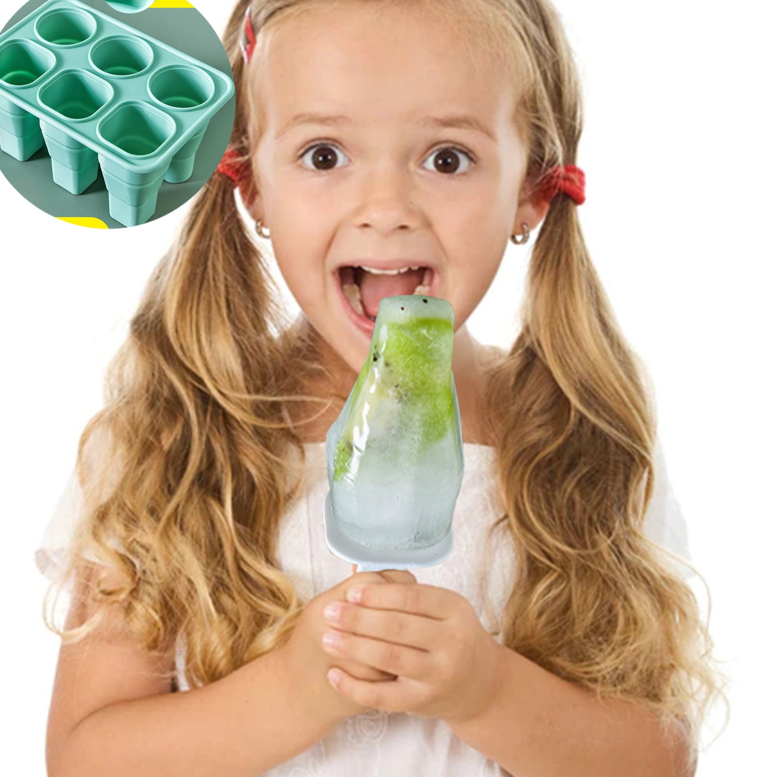 Fufafayo Popsicle Molds Silicone Reusable Ice Cream Molds, Easy Release Ice Maker for Homemade Popsicles, Foldable Ice Tray for Freezer Kitchen Party