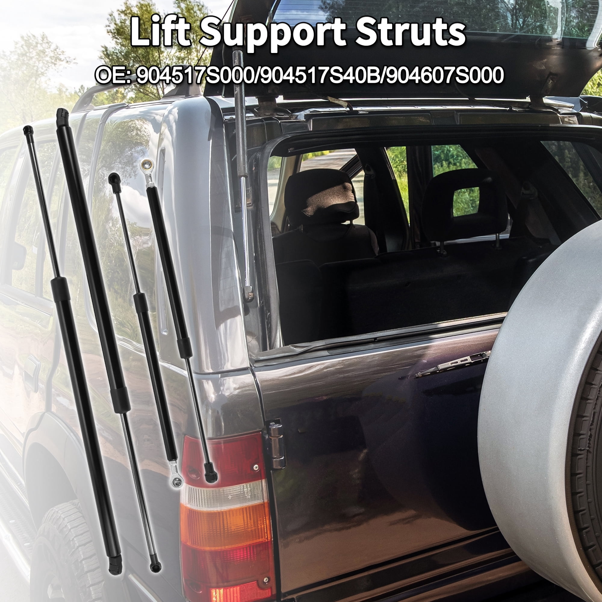Unique Bargains 4Pcs Lift Supports for Infiniti QX56 2004-2010 No.904517S000 Black
