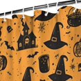 thumbnail image 3 of Orange Witch Hat Halloween Pattern Shower Curtain 84"x72" ,Bathroom Decorative Shower Curtains Set with 12 Hooks,Modern Waterproof Washable Shower Curtain, 3 of 6