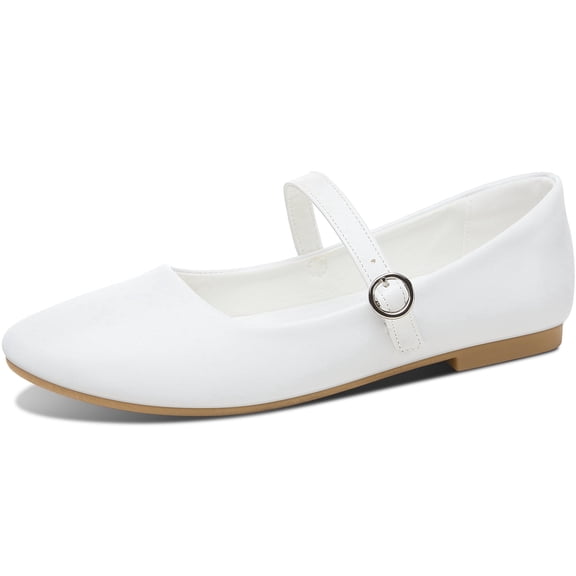 FUTINA Mary Jane Shoes(White US8)