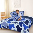 thumbnail image 4 of Feelyou Ocean Camo Shark Queen Comforter Set for Kids Boys Girls, Cartoon Coastal Wildlife Bedding Comforter Set, Navy, Blue Reversible, 3-Piece, 4 of 6