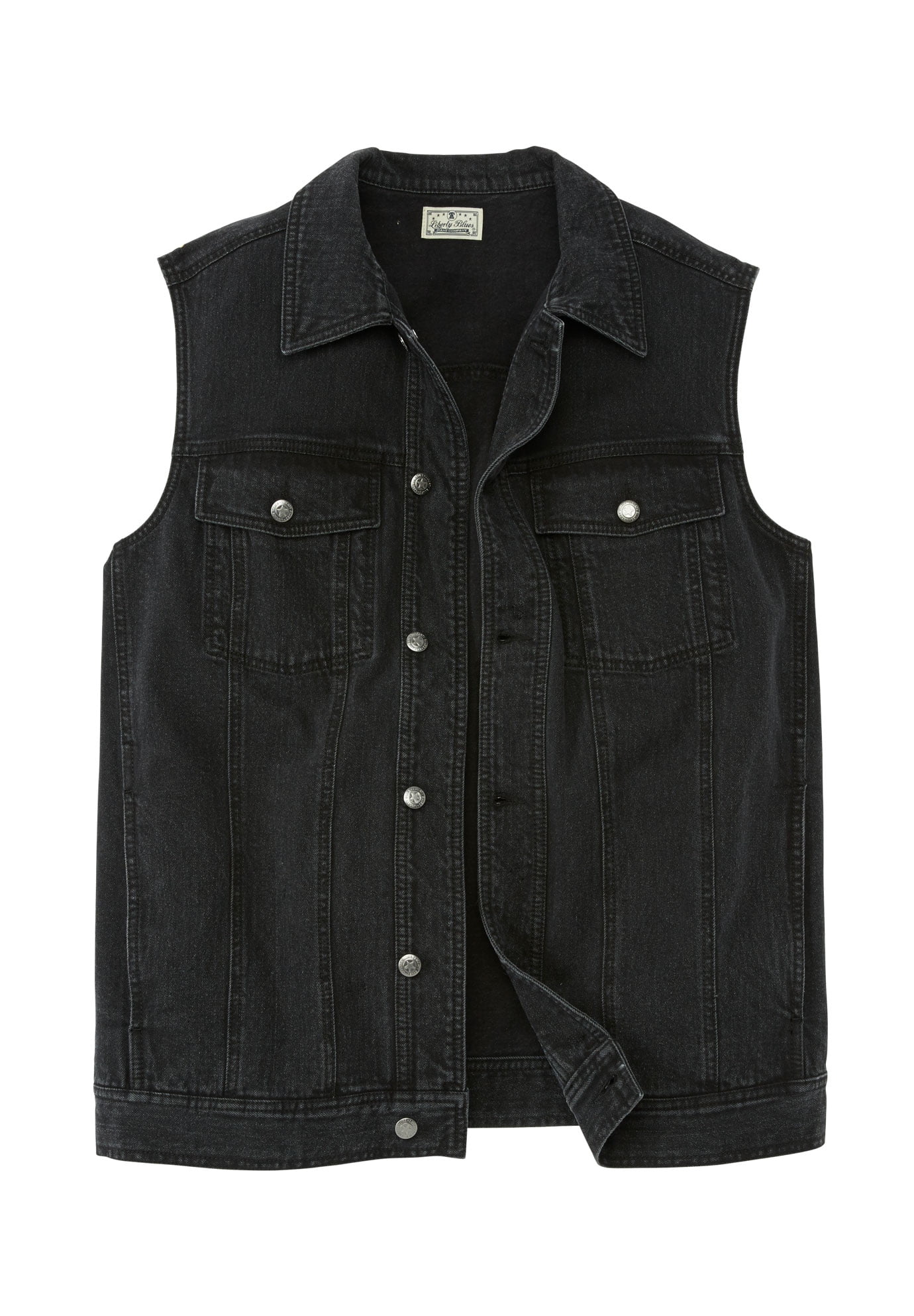 black denim mens vest