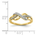 thumbnail image 3 of 14K Yellow Gold Ring Band Themed Diamond Round Infinity Symbol, Size 8, 3 of 3