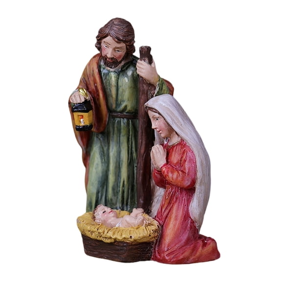 Nativity Scene Figures Resins Statue Holy Family Religious Figurines for Shelf Mantels Christmas Tabletop Decoration