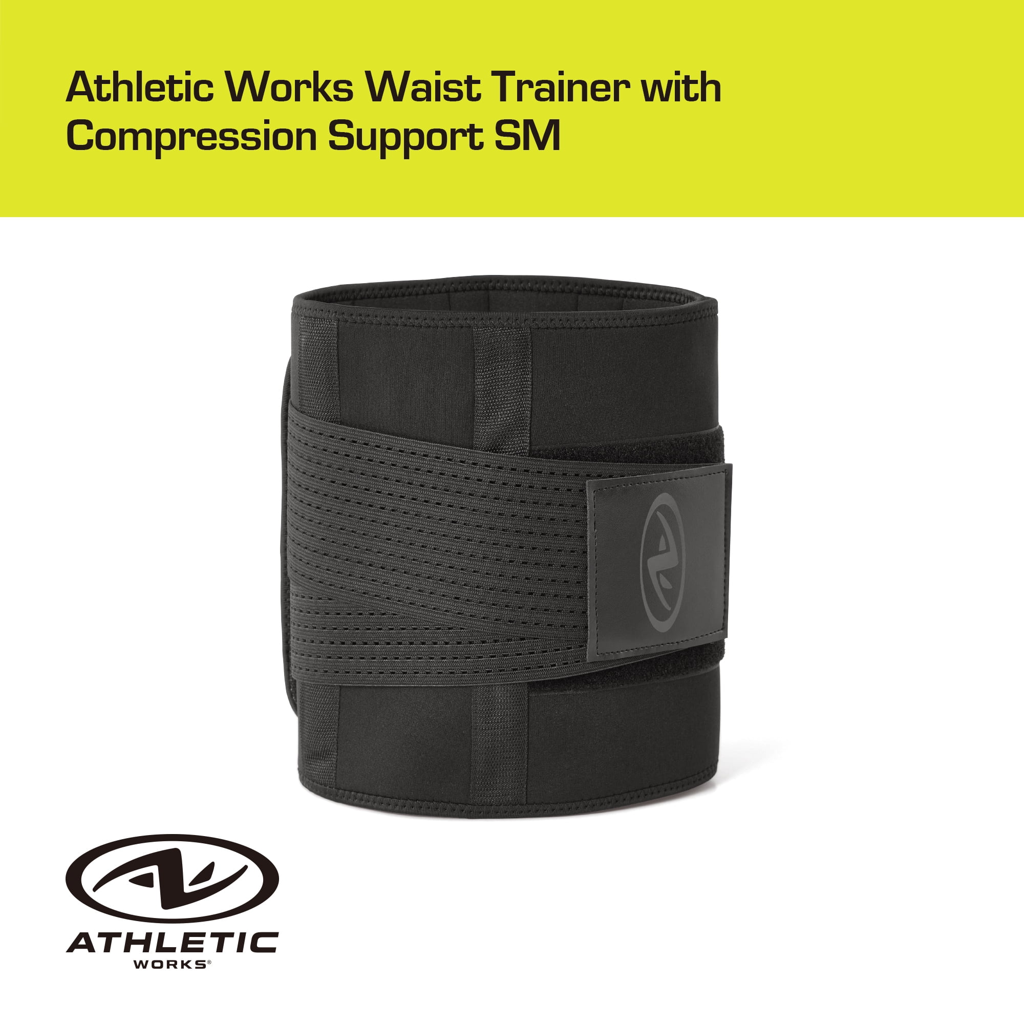 Athletic Works Waist Trainer SM with Compression Support Waist Range 27in to 33in for Sculpt & Strengthen Your Core