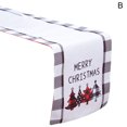 thumbnail image 3 of Christmas Tablecloth Double Layer Letter Print Elk Pattern Festive Pine Cone Decor Decorative Cloth Santa Claus Table Runner for Christmas, 3 of 4