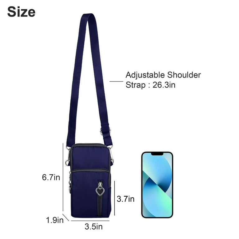 Small Cell Phone Bag TSV Waterproof Nylon Crossbody Pouch with Adjustable Strap Cellphone Purse Wallet for Women