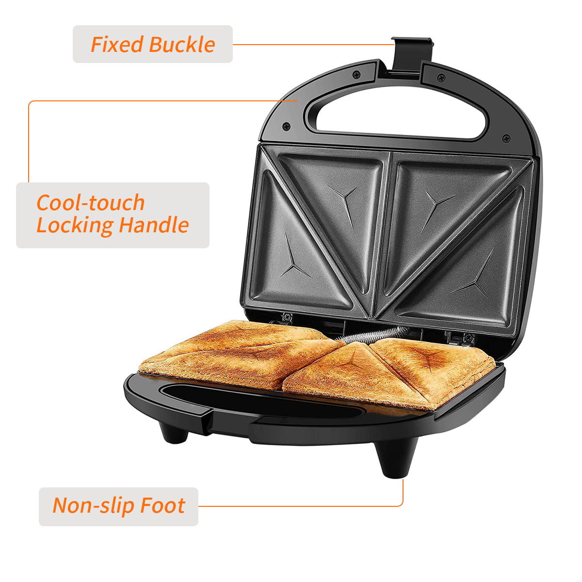 What is Cool Touch Housing Breakfast Electric Grill 2 Slice Hot Sandwich  Maker Toaster