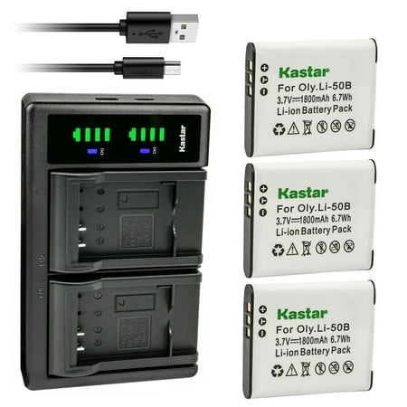 Image of Kastar 3-Pack Battery and LTD2 USB Charger Compatible with Ricoh DB-100 Casio NP-150 Kodak LB-050 LB-052 GE GB-50A Battery and Charger Ricoh CX3 CX4 CX5 CX6 HZ15 Cameras
