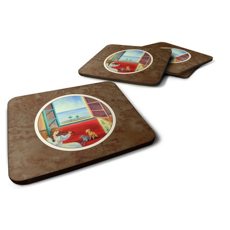 

Carolines Treasures 7126FC Italian Greyhounds and Violinist Foam Coaster Set of 4 3 1/2 x 3 1/2 multicolor