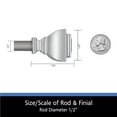 thumbnail image 4 of Mainstays 1/2" Benton Petite Café Adjustable Curtain Rod, 28-48", Brushed Nickel, 4 of 6