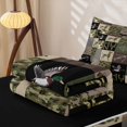 thumbnail image 5 of Erosebridal Camo Patchwork Checkered Zipper Twin Comforter Sets with Fitted Sheet and 2 Pillowcases,Rustic Farmhouse Hunting Zipper Bedding Set For Boys,Black Reversible,4 Pieces, 5 of 7
