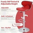 thumbnail image 4 of CL.HPAHKL Swivel Bar Stools Set of 2, Adjustable Counter Height Bar Stools Counter Stools, Modern PU Leather Barstools for Kitchen Island Counter Bar Kitchen Dining Room, Red, 4 of 7