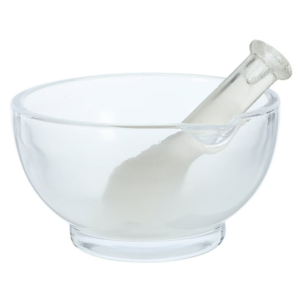 EeaseMX Juego de mortero y maja de cristal para cocina, hogar, restaurante (120 mm)