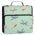 thumbnail image 2 of ALAZA Zipper Binder Airplane Retro Green 3 Ring Trapper Keeper File Folder Organizer Bag, 2 of 8