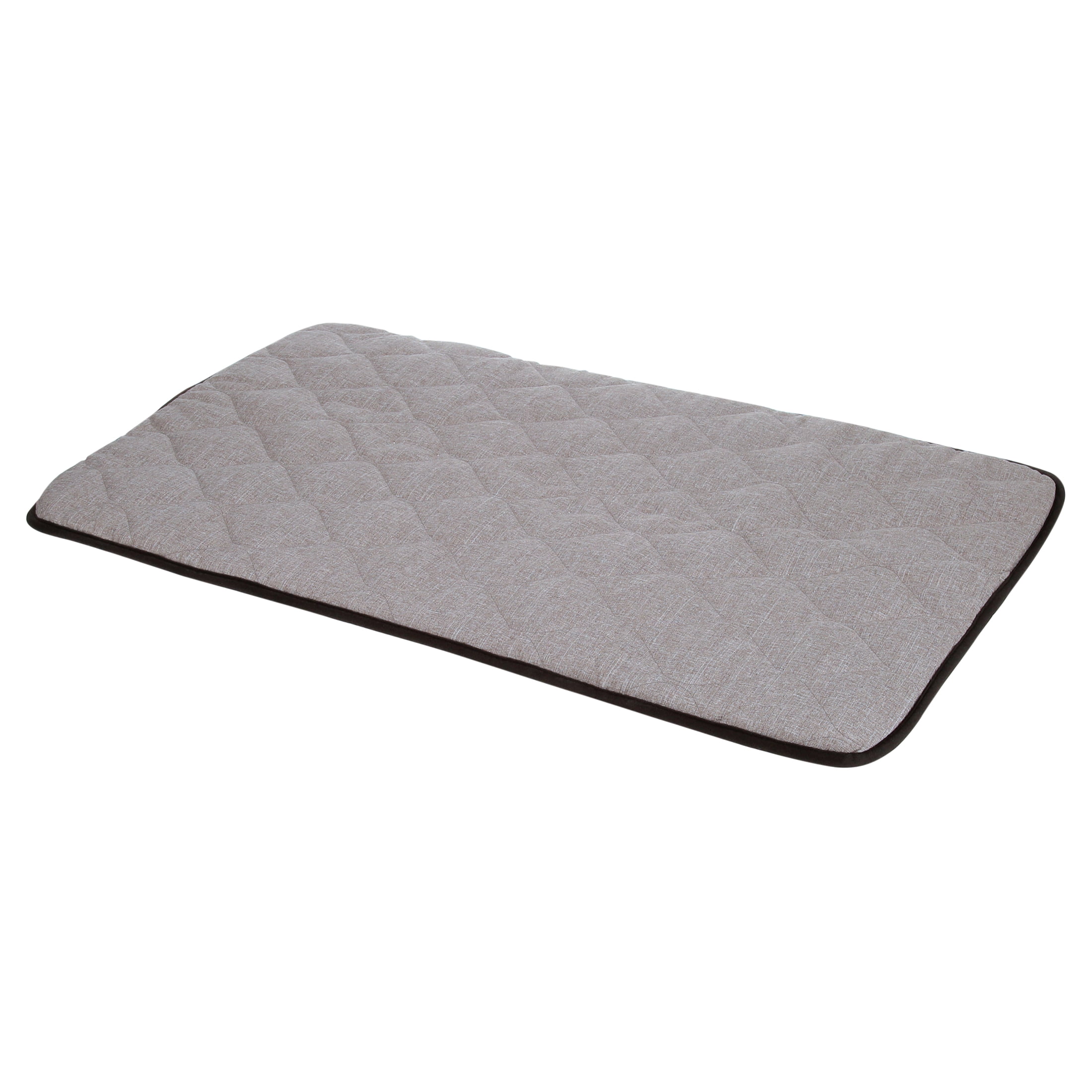 QIAOQI Dog Bed Crate Mat Grey Kennel Pad | Washable Orthopedic Pillow Pet Beds Cushion Padding Bolster