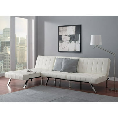 Emily Futon Sofa Bed with Chaise Lounger, Multiple Colors