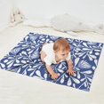 thumbnail image 2 of Blue Floral and Leaf Pattern Blanket,Comfortable Soft Flannel Throw Blanket,All Season,Warm Lightweight Blankets for Sofa Bed Couch Living Room Chair,30"x40", 2 of 4