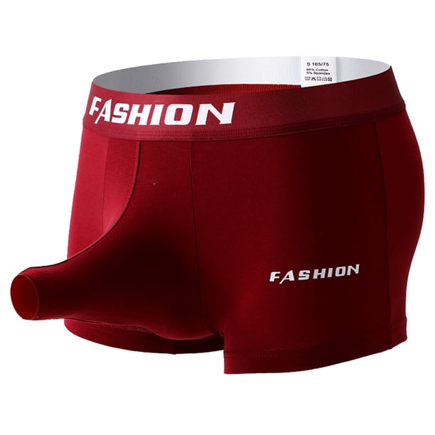 Calzones Para Hombre, Ropa Interior Para Hombre, Pantalones De Cuatro Esquinas, Estilo Cintura Media, Color Sólido, Transpirables, Soporte Escrotal, Pantalones De Esquina Plana Con Nariz De Elefante.