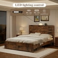 thumbnail image 2 of Topcobee Queen Wood Bed Frame with Charging Station, 2 Storage Drawers, Metal Slat Support, Floor Bed for Bedroom, Modern Furniture, No Box Spring Needed, Dark Brown, 2 of 9
