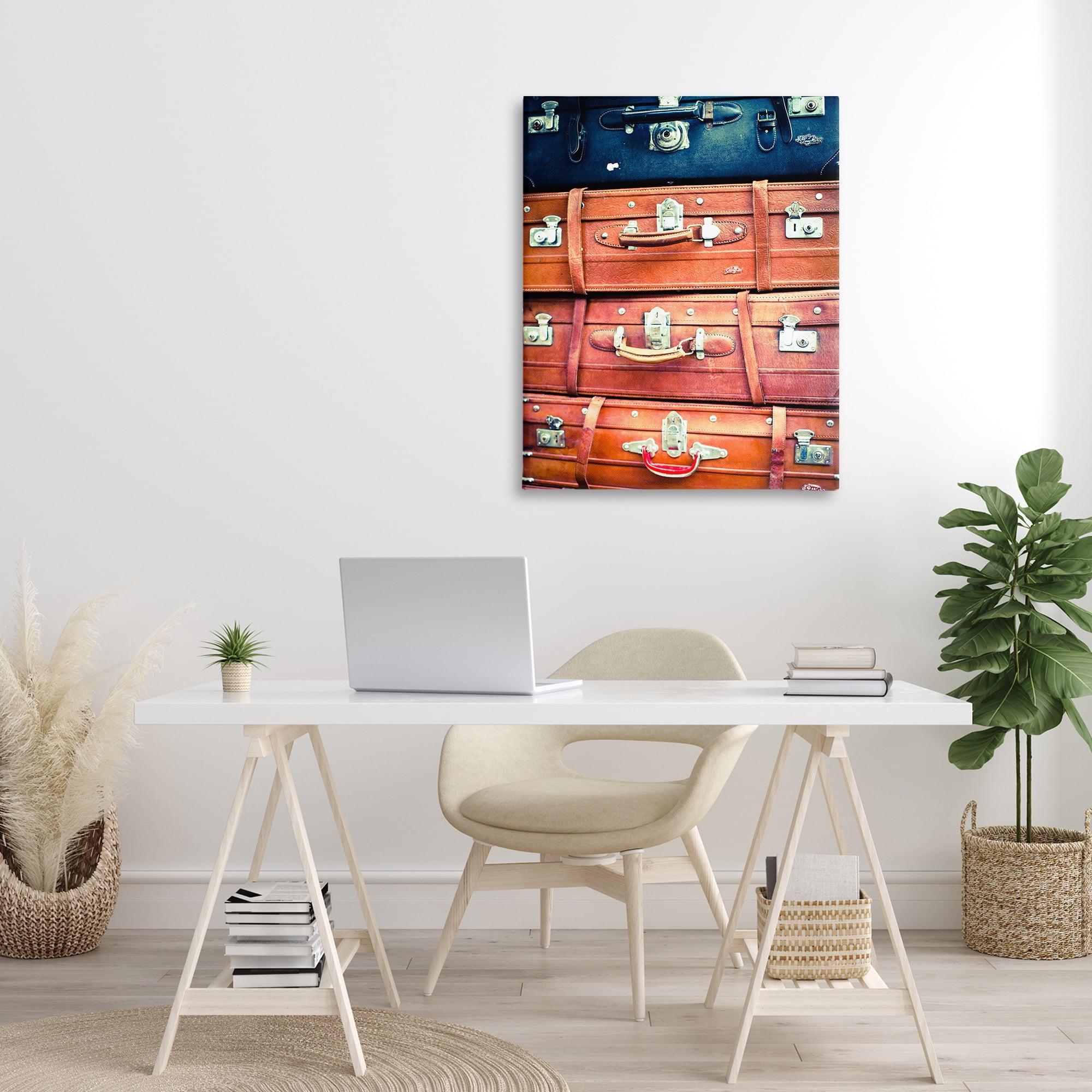 Stupell Industries Varied Stacked Suitcases Novelty Photography Gallery Wrapped Canvas Art Print Wall Art, 30 x 40