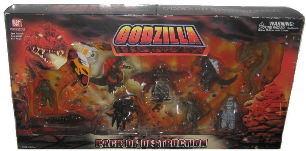 NEW IN BOX RARE Bandai 2003 Godzilla and Foes Godzilla Pack of Destruction 