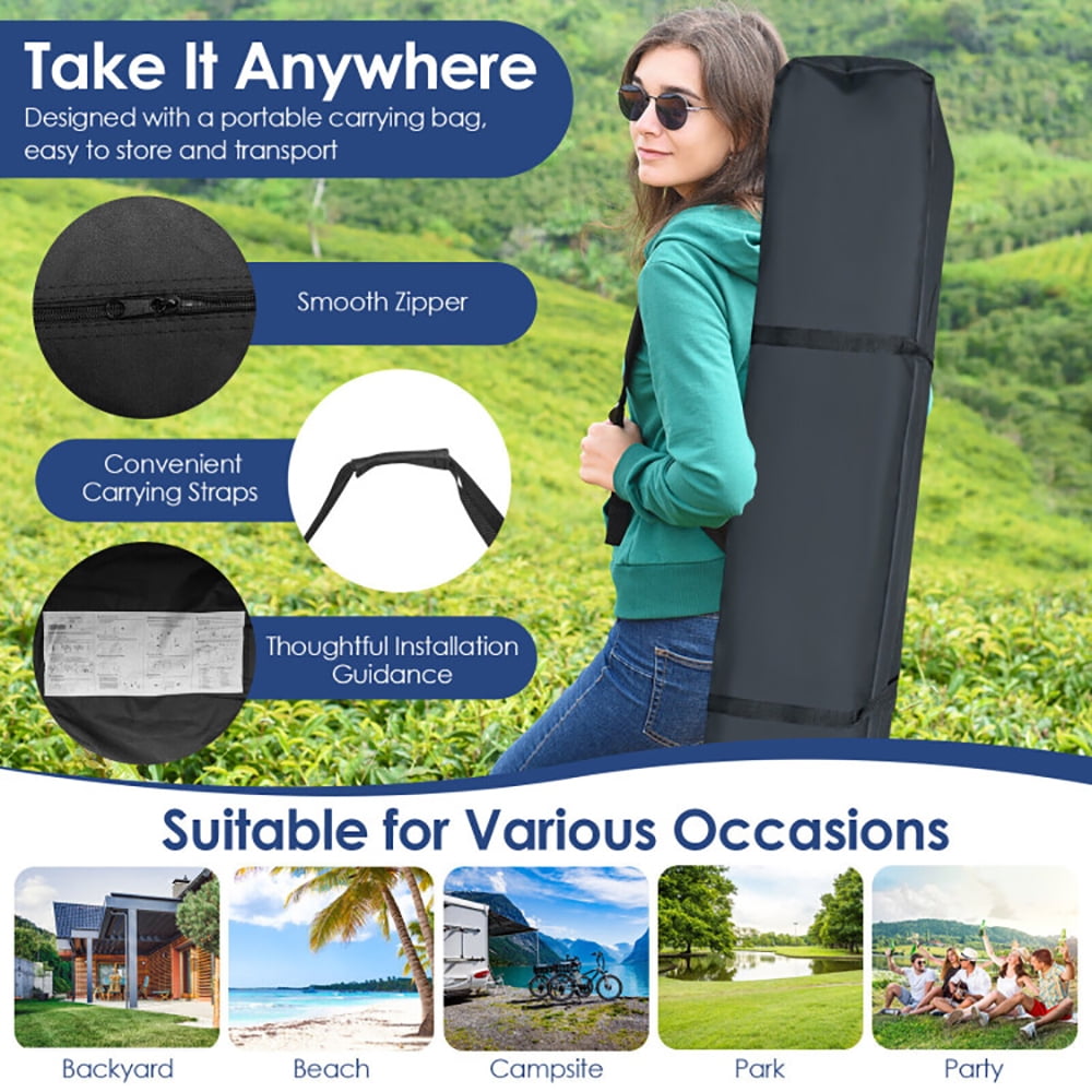 Aimee Lii 10 x 10 Feet Foldable Outdoor Instant Pop-up Canopy with Carry Bag, Backyard Canopy Gazebo for Party Camping BBQ Events, Blue Aimee Lii 10 x 10 Feet Foldable Outdoor Instant Pop-up Canopy with Carry Bag, Backyard Canopy Gazebo for Party Camping BBQ Events, Blue