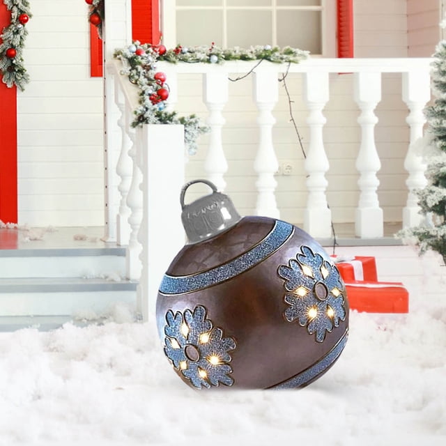 Dmlowu Christmas Ball Ornaments, Christmas Decoration Ball 60cm Outdoor Christmas Inflatable Decorated Ball Pvc Inflatable Christmas Ball Christmas Tree Decorations