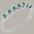 thumbnail image 2 of LBG British Made Solid 10k White Gold ring with Natural Emerald Womens Eternity Ring - 33 size options - Size 9.75, 2 of 9