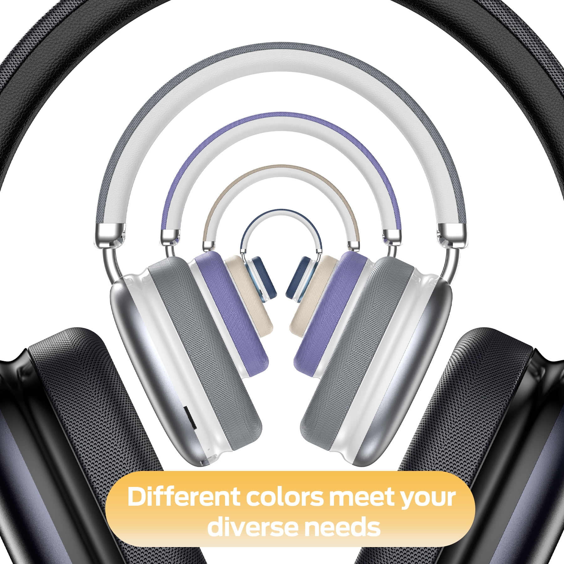 Bluetooth Headphones Over Ear, 65Hrs Playtime Wireless Headphones,Bass Boosted by 90%,Lightweight Headset with Deep Bass, Clear Call with 4 Noise Cancelling Mics,Low Latency for Travel Work Cellphone thumbnail 6