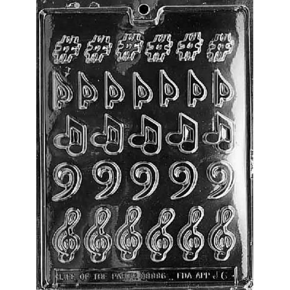 Grandmama's Goodies J006 Music Chocolate Candy Soap Mold with Exclusive Molding Instructions