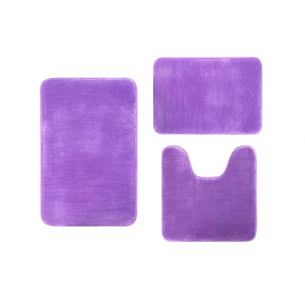 JeashCHAT 3 Piece Bathroom Rug Set Clearance Includes Bath Mat