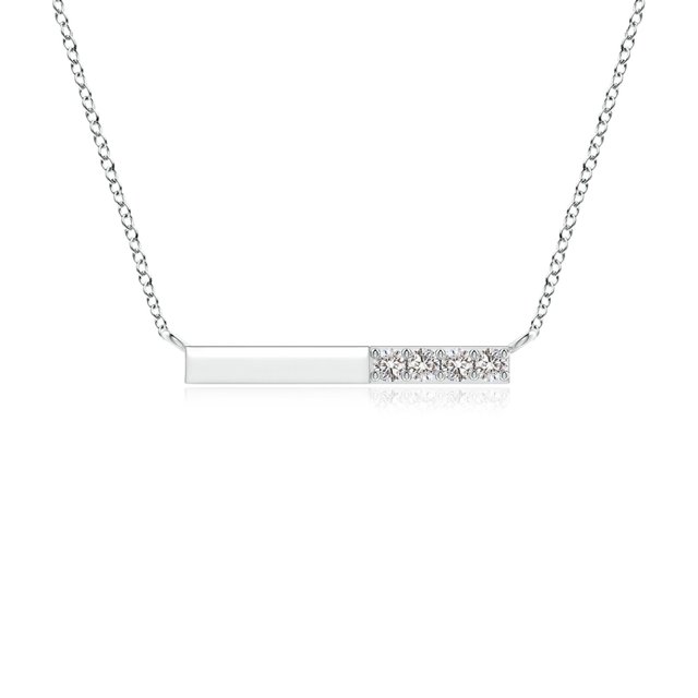 Angara Collier en Diamant Naturel - Collier en Barre de Diamant Rond à Griffes en Or Blanc 14K pour Femmes
