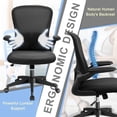 thumbnail image 4 of Lacoo Mid-Back Office Desk Chair Ergonomic Mesh Task Chair with Lumbar Support, Black, 4 of 7