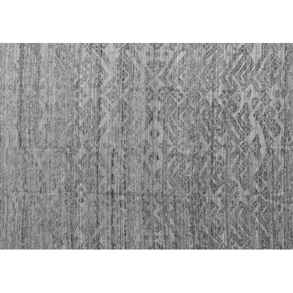 Ahgly Company Indoor Rectangle Abstract Gray Modern Area Rugs, 7' x 10'