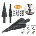 thumbnail image 4 of FABLE- 3Pcs 6/8/10Mm Shank Hss Step Drill Bit Set Large Cone Titanium Bit Set, 4 of 5