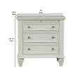 thumbnail image 5 of Benjara Lila 30 Inch Nightstand with Slide Out Tray, Felt Lined Top Drawer, White, 5 of 6